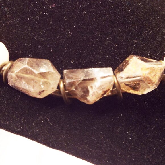 ARTISAN BUFFALO TURQUOISE, QUARTZ, LUCITE, GLASS COPPER FREEFORM NECKLACE 20 - Picture 3 of 6